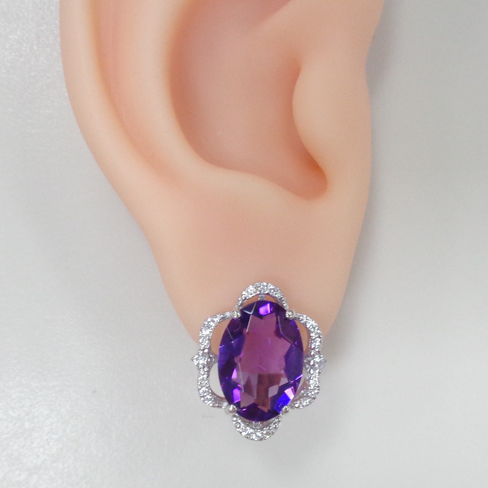 Серебряные серьги с аметистами